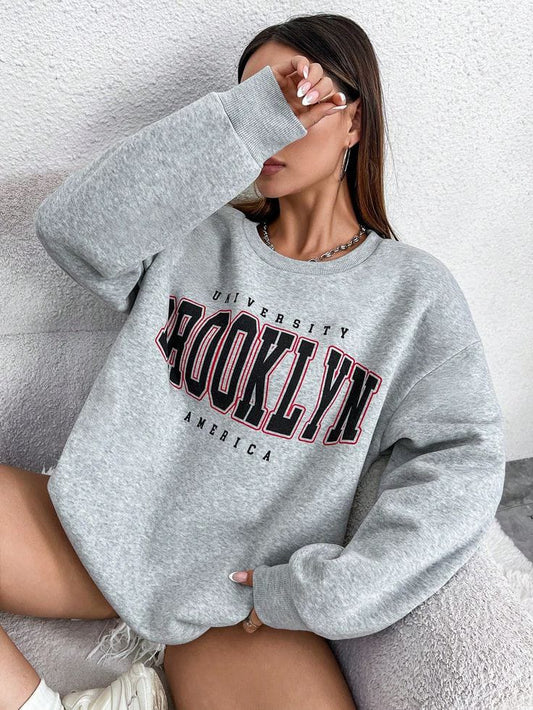 Brooklyn Printed Gray Sweatshirt