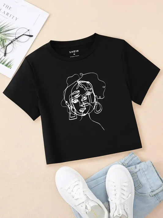 Girl Sketch Top