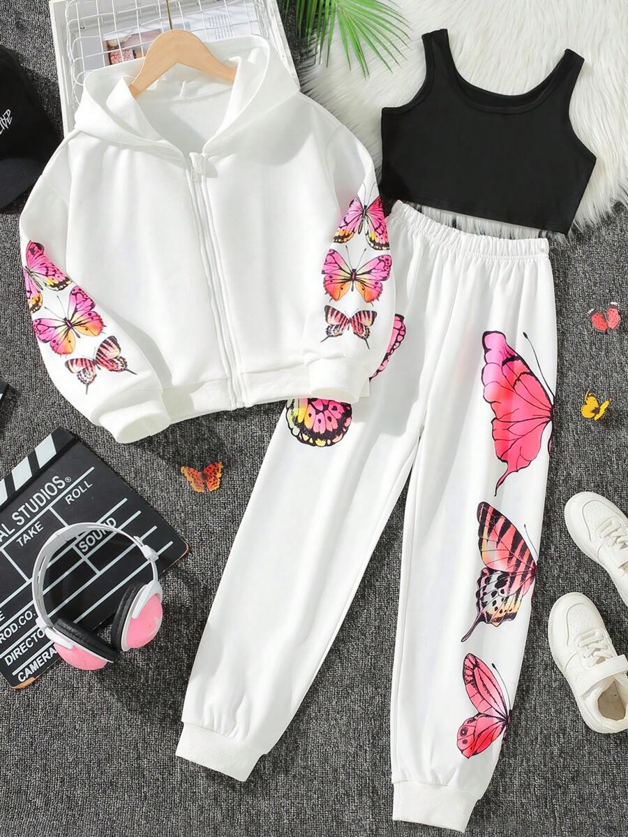 Pink Butterfly 3PC Tracksuit