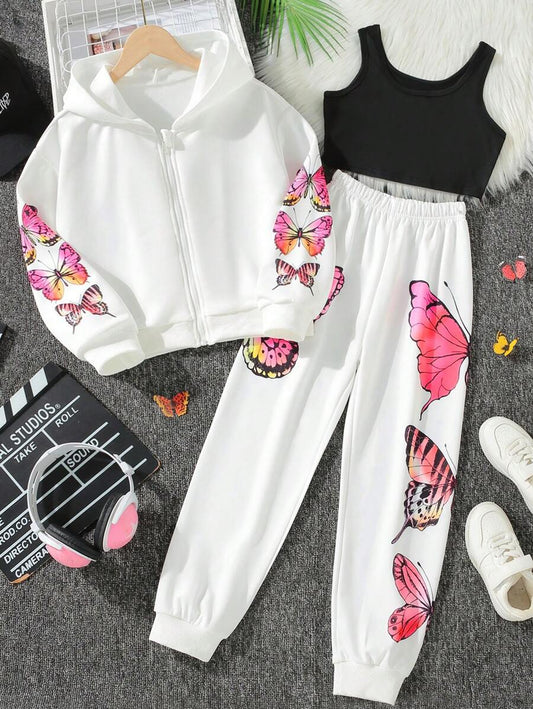 Pink Butterfly 3PC Tracksuit