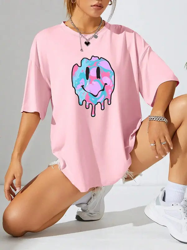 Cartoon Graphic Oversized/Drop Shoulder Tee