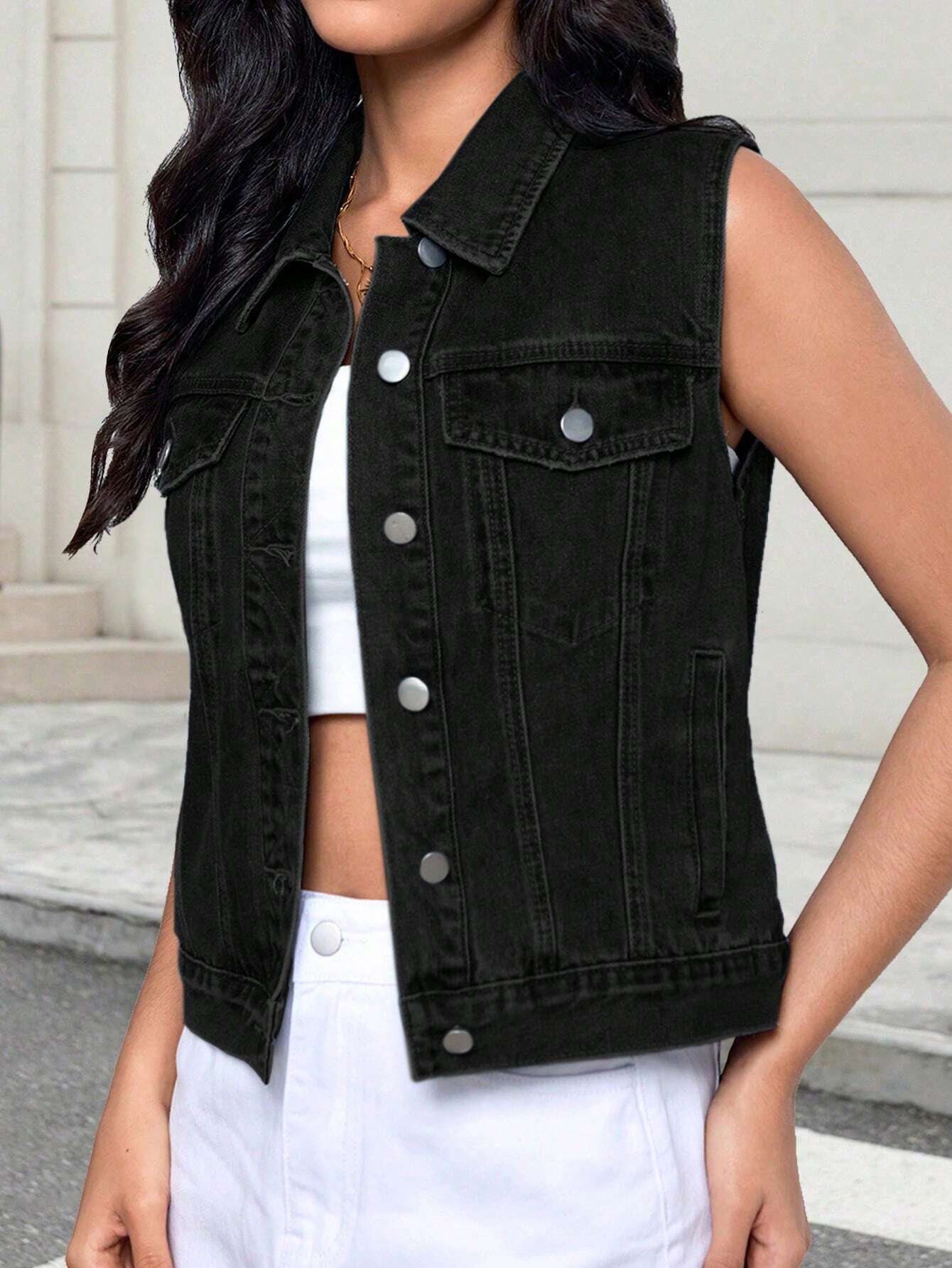 Sleeveless Denim Jacket