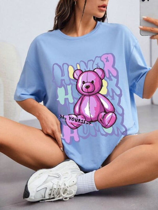 Humor Bear Oversized/Drop Shoulder Tee
