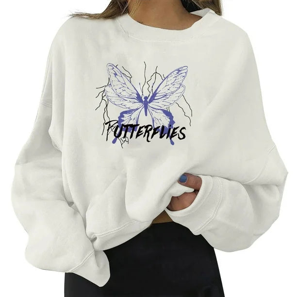 Butterfly Printed Sweatshirt