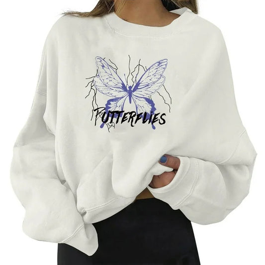 Butterfly Printed Sweatshirt