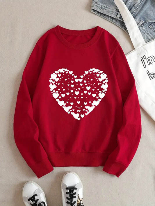 Heart Printed Sweatshirt
