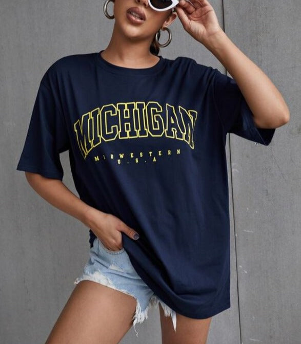 Michigan Oversized/Drop Shoulder Tee