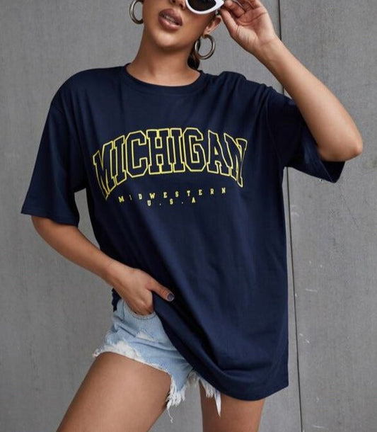 Michigan Oversized/Drop Shoulder Tee
