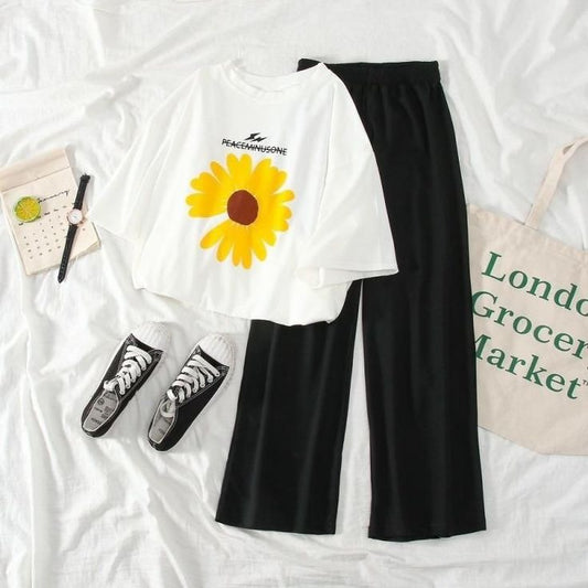 Sunflower Printed Flapper Tracksuit