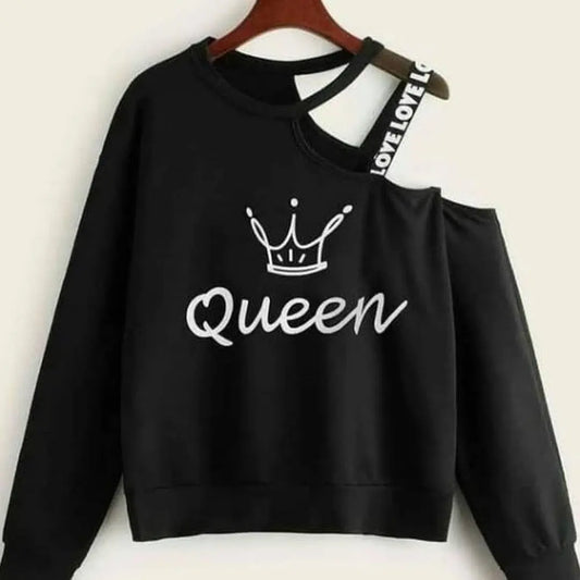 Queen Off Shoulder Sweatshirt