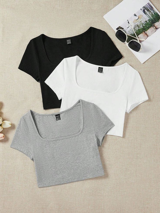 Square Neck Pack Of 3
