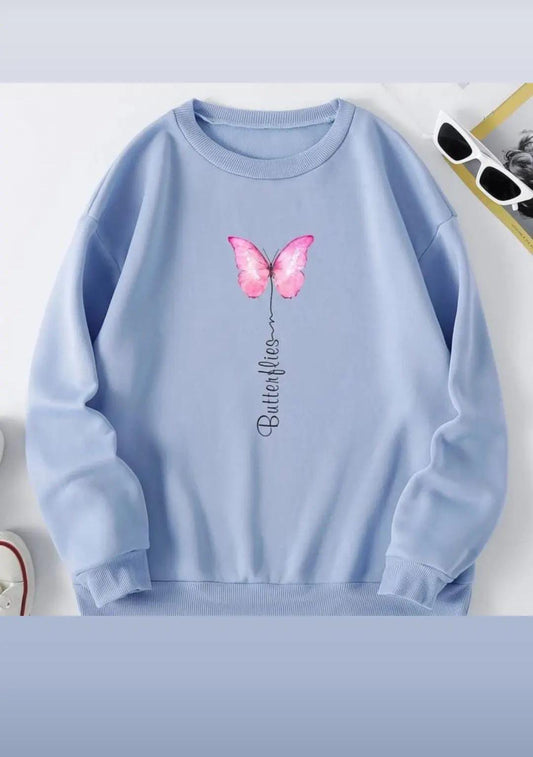 Butterflies Printed Sweatshirt