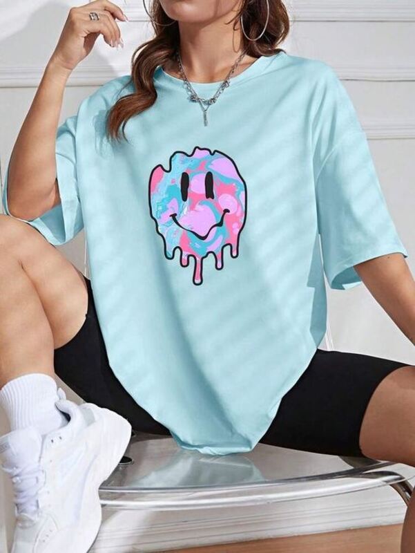 Cartoon Graphic Oversized/Drop Shoulder Tee