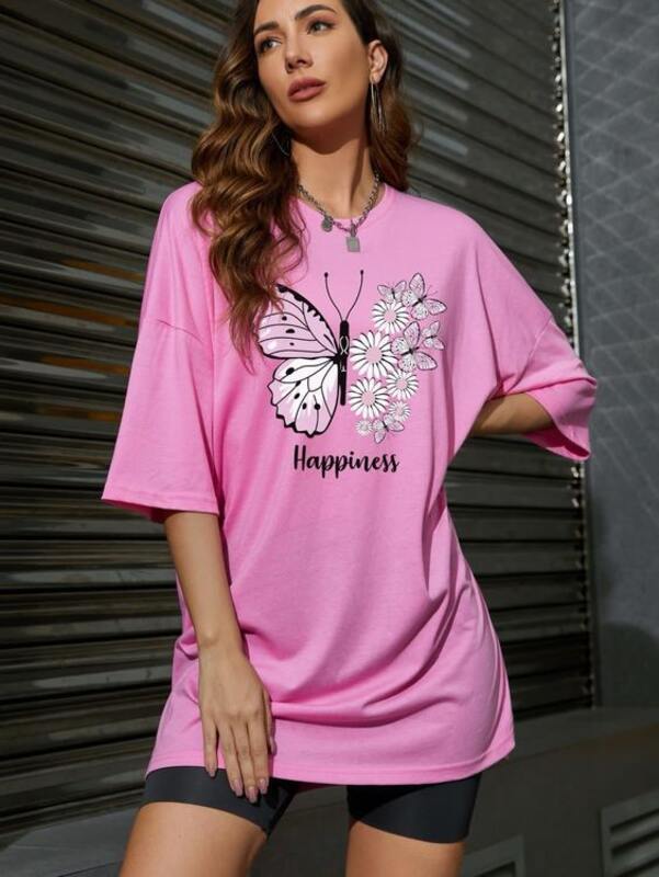 Happiness Oversized/Drop Shoulder Tee